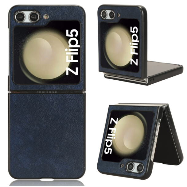 Litchi Texture Back Case - For Samsung Galaxy Z Flip5 - mosaccessories